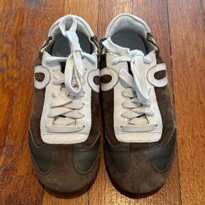 Loewe Olive suede White leather sneakers